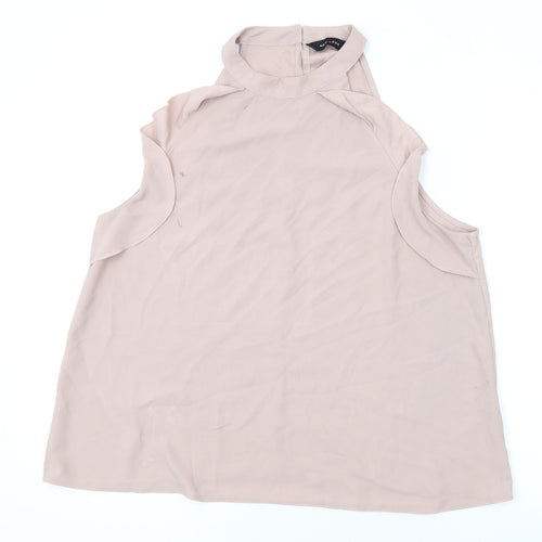 New Look Womens Pink Polyester Basic Blouse Size 16 Halter