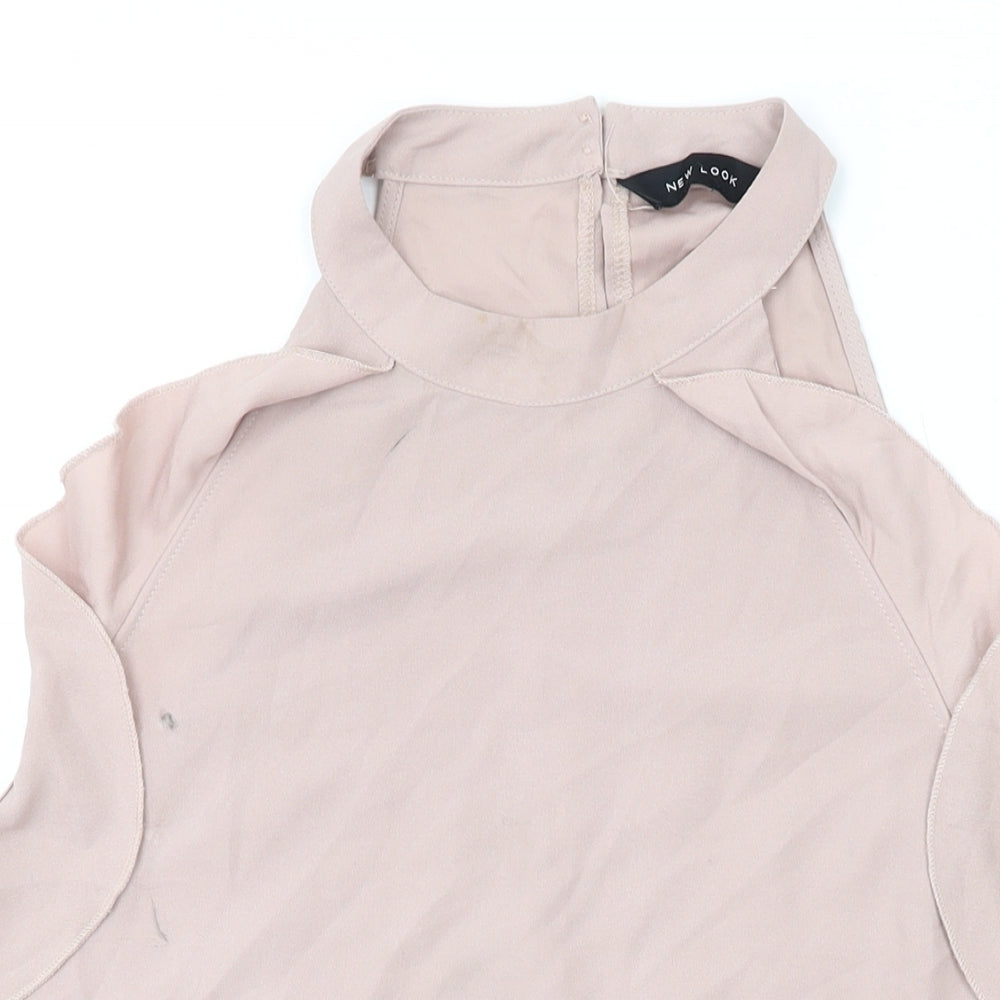 New Look Womens Pink Polyester Basic Blouse Size 16 Halter