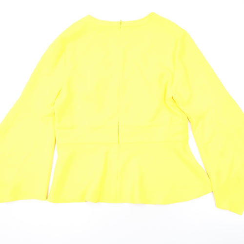 Damsel in a Dress Womens Yellow Polyester Basic Blouse Size 16 Square Neck