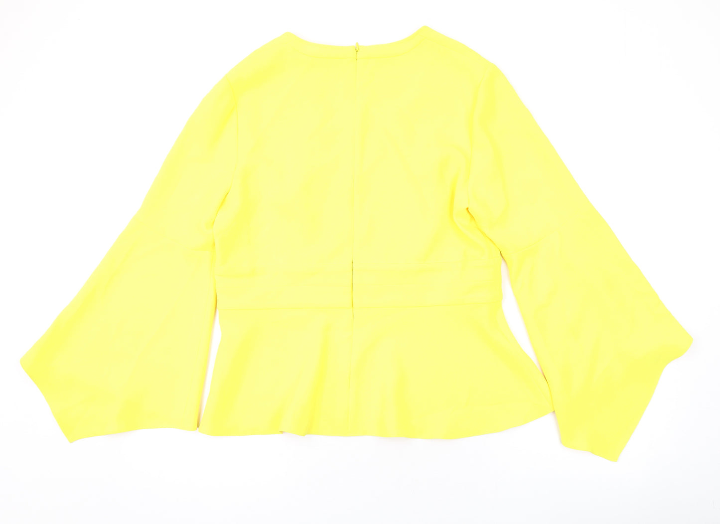 Damsel in a Dress Womens Yellow Polyester Basic Blouse Size 16 Square Neck