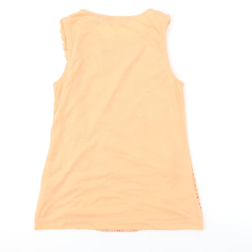 Dorothy Perkins Womens Orange Polyester Basic Tank Size 8 Round Neck