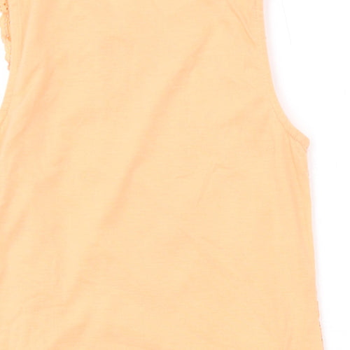 Dorothy Perkins Womens Orange Polyester Basic Tank Size 8 Round Neck