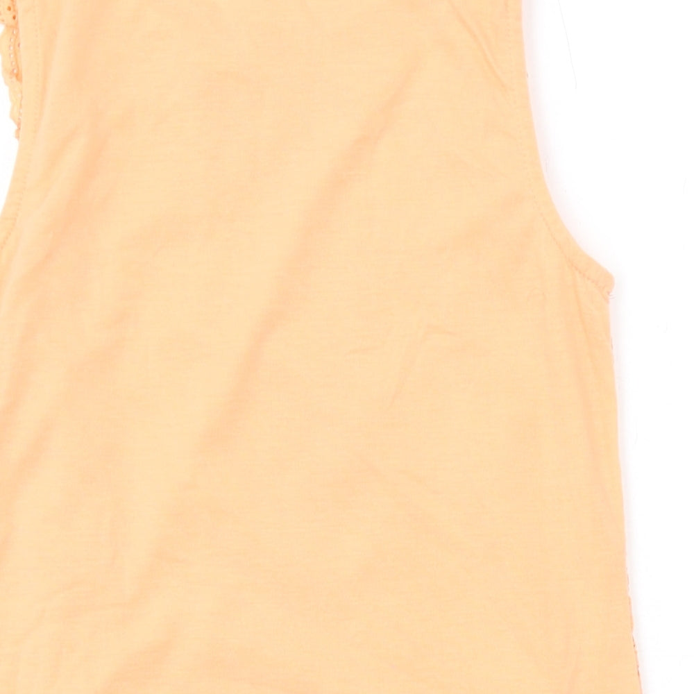 Dorothy Perkins Womens Orange Polyester Basic Tank Size 8 Round Neck