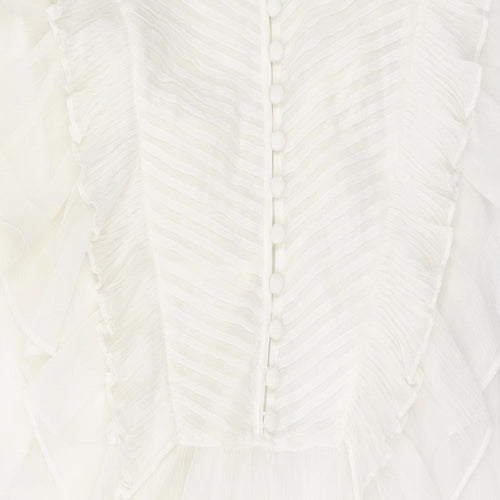 Definitions Womens Ivory Polyester Basic Button-Up Size 10 Round Neck