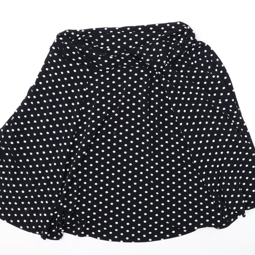 Marks and Spencer Womens Black Polka Dot Polyester Skater Skirt Size 18