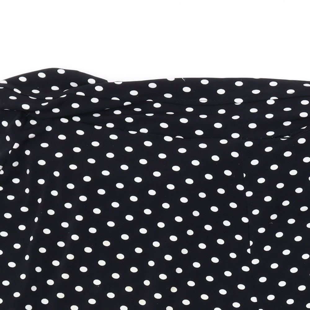 Marks and Spencer Womens Black Polka Dot Polyester Skater Skirt Size 18