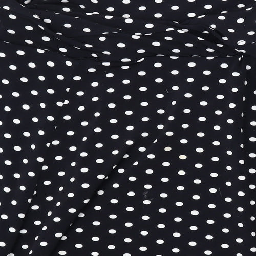 Marks and Spencer Womens Black Polka Dot Polyester Skater Skirt Size 18