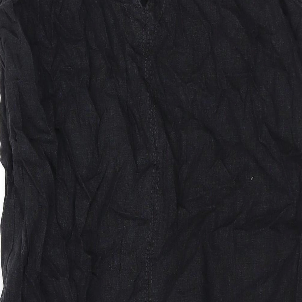 NEXT Womens Black Linen Tank Dress Size 10 V-Neck Pullover