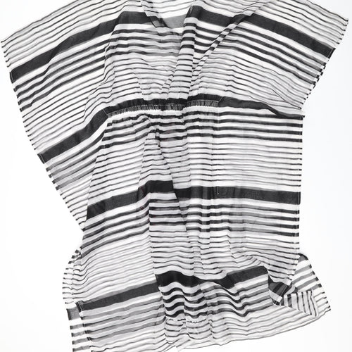 mamalicious Womens White Striped Polyester Cover Up Size M