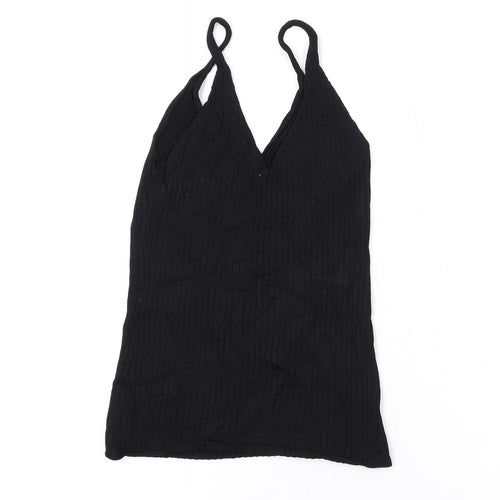 H&M Womens Black Viscose Basic Tank Size M V-Neck