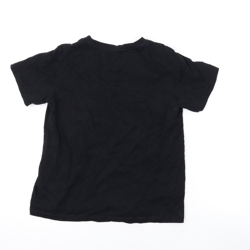 Giordano Womens Black Cotton Basic T-Shirt Size M Round Neck