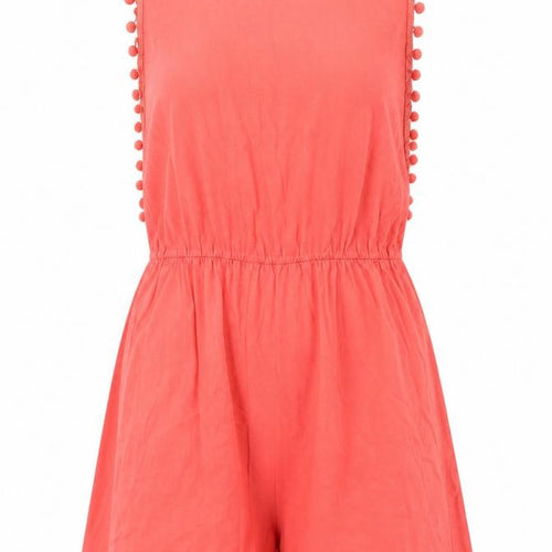 ASOS Womens Pink Cotton Playsuit One-Piece Size 10 L3 in Button