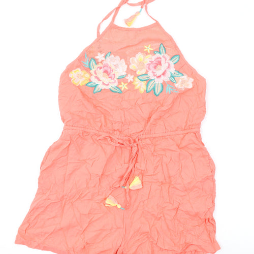Accessorize Womens Pink Viscose Playsuit One-Piece Size M L3 in Tie