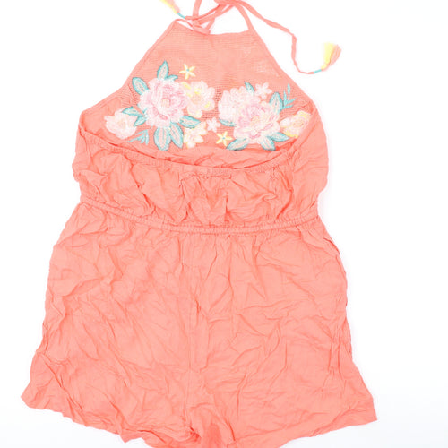 Accessorize Womens Pink Viscose Playsuit One-Piece Size M L3 in Tie