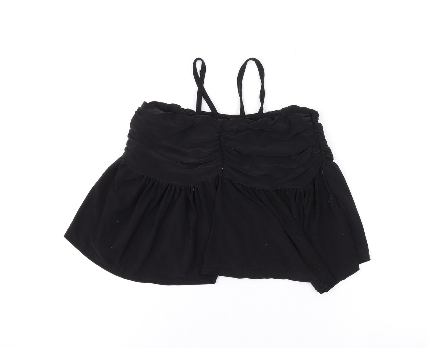 PRETTYLITTLETHING Womens Black Polyester Basic Tank Size 8 Square Neck