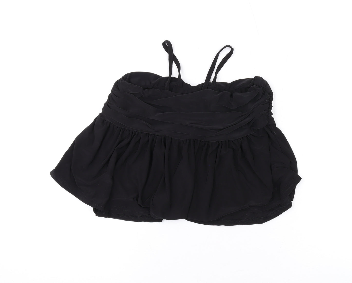 PRETTYLITTLETHING Womens Black Polyester Basic Tank Size 8 Square Neck