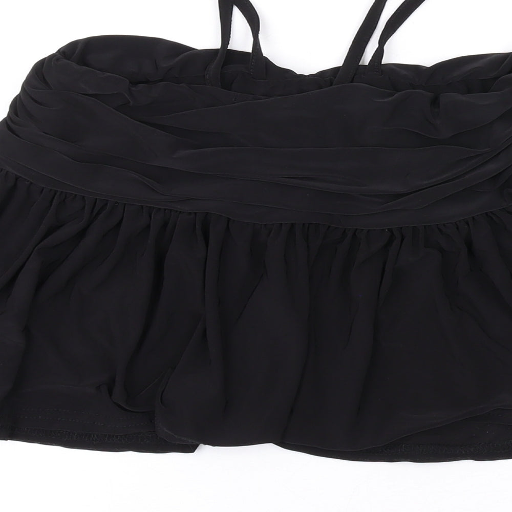 PRETTYLITTLETHING Womens Black Polyester Basic Tank Size 8 Square Neck