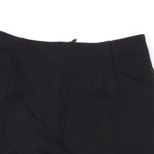 H&M Womens Black Cotton A-Line Skirt Size 12 Zip