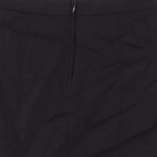 H&M Womens Black Cotton A-Line Skirt Size 12 Zip