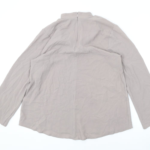 Select Womens Purple Polyester Basic Blouse Size 12 Round Neck