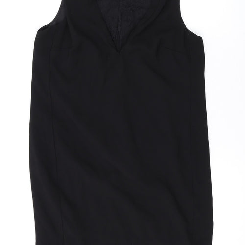 NEXT Womens Black Polyester Tank Dress Size 10 Round Neck Zip