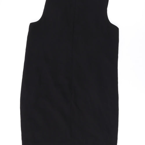 NEXT Womens Black Polyester Tank Dress Size 10 Round Neck Zip