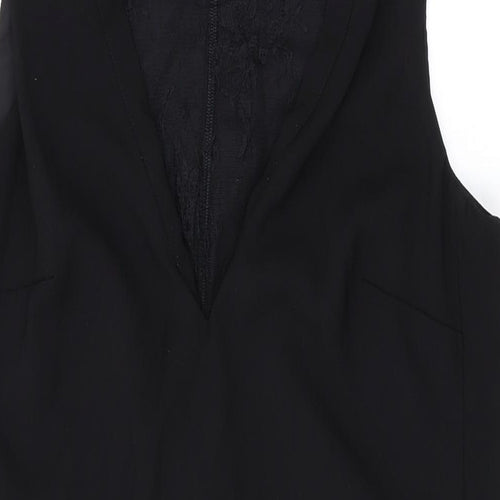 NEXT Womens Black Polyester Tank Dress Size 10 Round Neck Zip