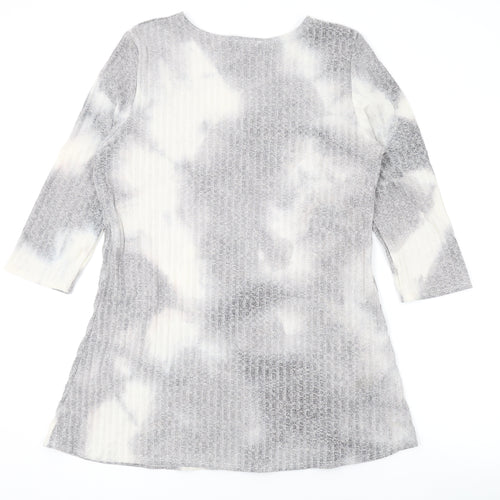 Saloos Womens Grey Round Neck Polyester Pullover Jumper Size 16