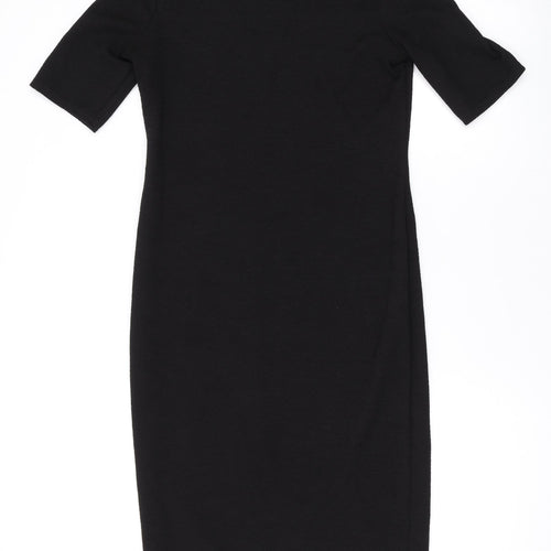 Dorothy Perkins Womens Black Polyester Bodycon Size 12 Round Neck Pullover