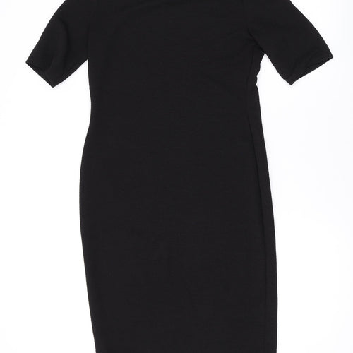 Dorothy Perkins Womens Black Polyester Bodycon Size 12 Round Neck Pullover