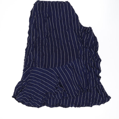 Baukjen Womens Blue Striped Viscose Swing Skirt Size 14 Tie