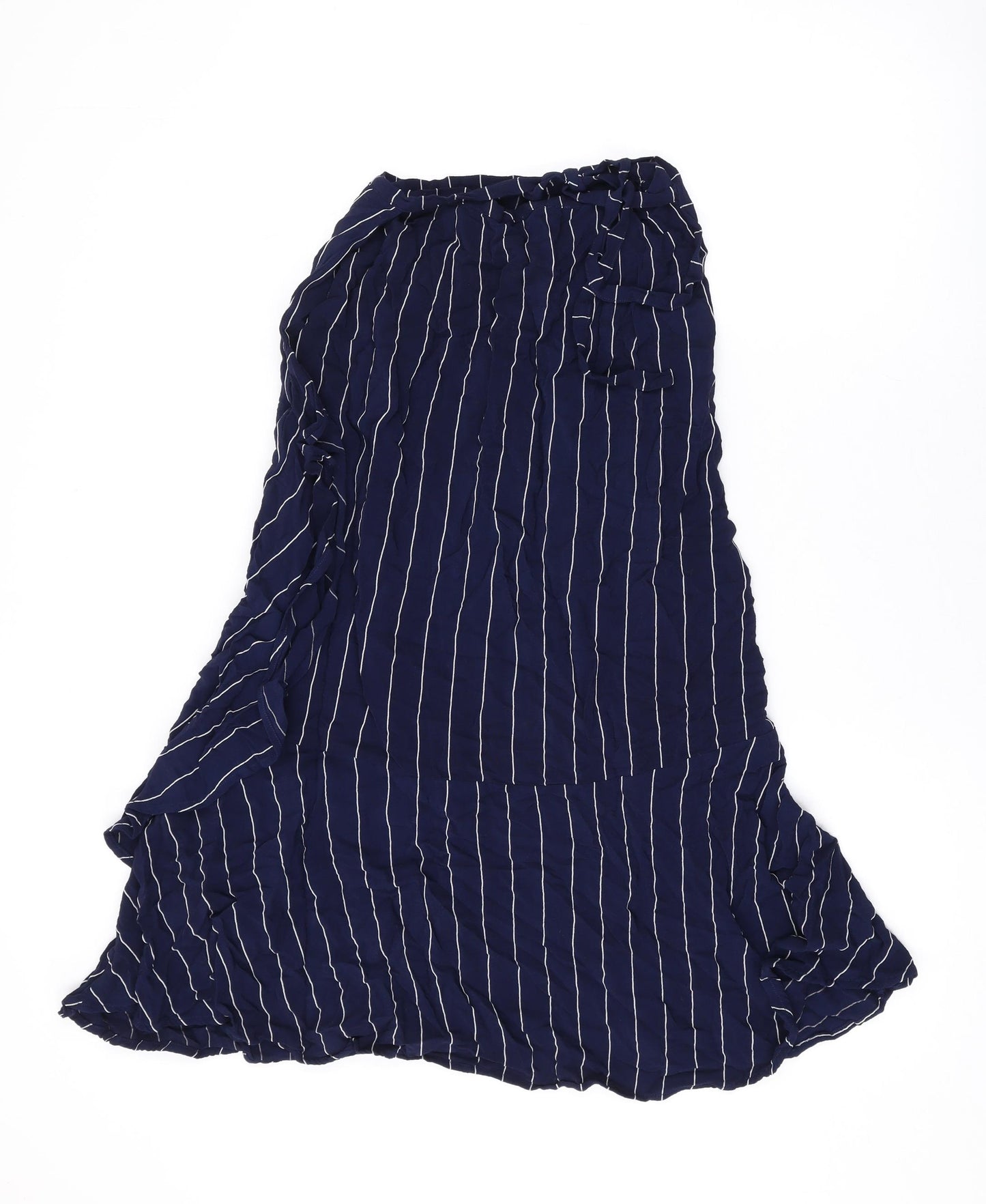 Baukjen Womens Blue Striped Viscose Swing Skirt Size 14 Tie