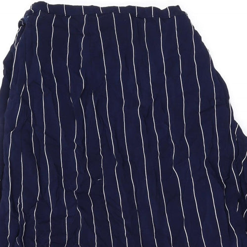 Baukjen Womens Blue Striped Viscose Swing Skirt Size 14 Tie