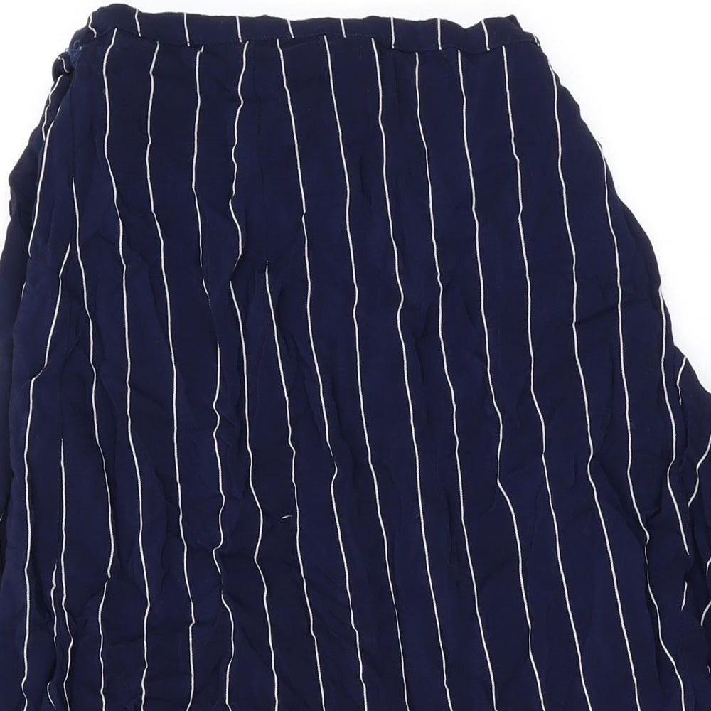 Baukjen Womens Blue Striped Viscose Swing Skirt Size 14 Tie