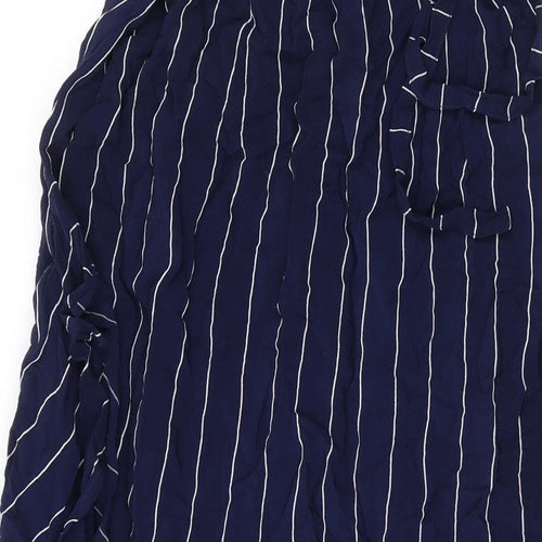 Baukjen Womens Blue Striped Viscose Swing Skirt Size 14 Tie