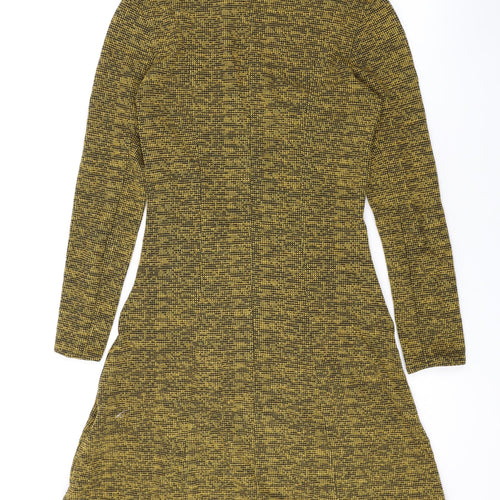 H&M Womens Yellow Polyester Sheath Size S Scoop Neck Pullover