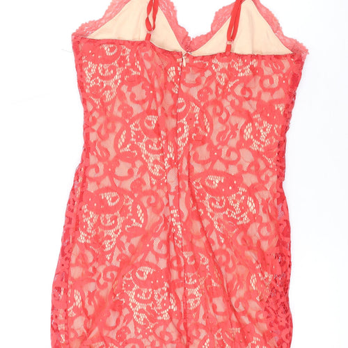 Missguided Womens Pink Geometric Polyester Mini Size 12 V-Neck Zip