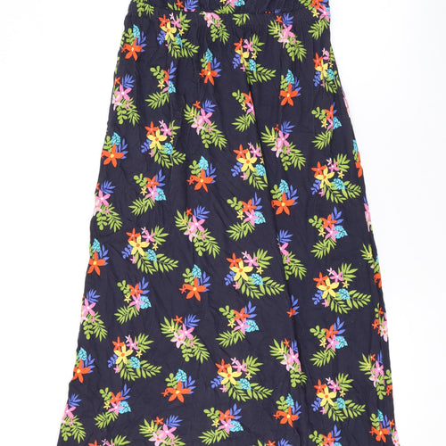 Studio Womens Black Floral Viscose Maxi Size 10 Off the Shoulder Pullover