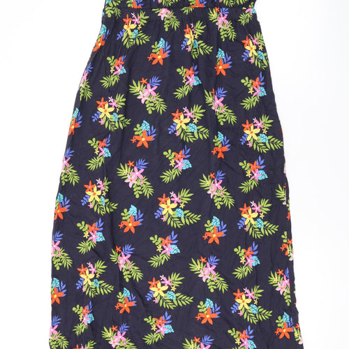 Studio Womens Black Floral Viscose Maxi Size 10 Off the Shoulder Pullover