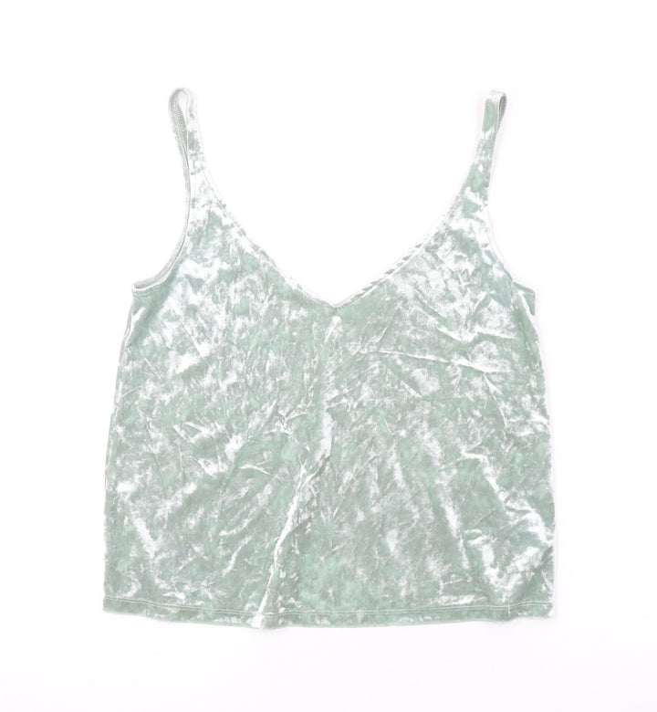 H&M Womens Green Polyester Camisole Tank Size S V-Neck