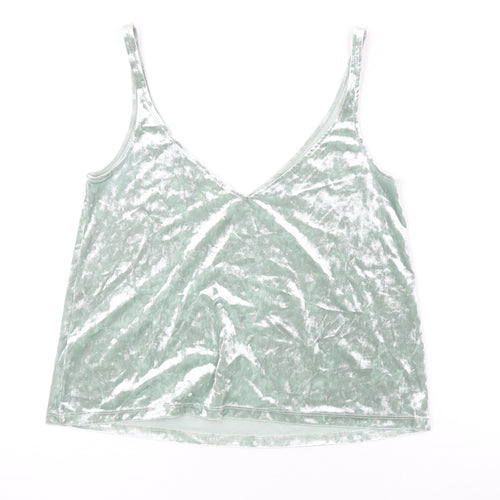 H&M Womens Green Polyester Camisole Tank Size S V-Neck