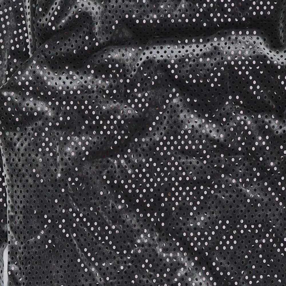 Deuvre Womens Green Polka Dot Polyester A-Line Size 14 Mock Neck Pullover