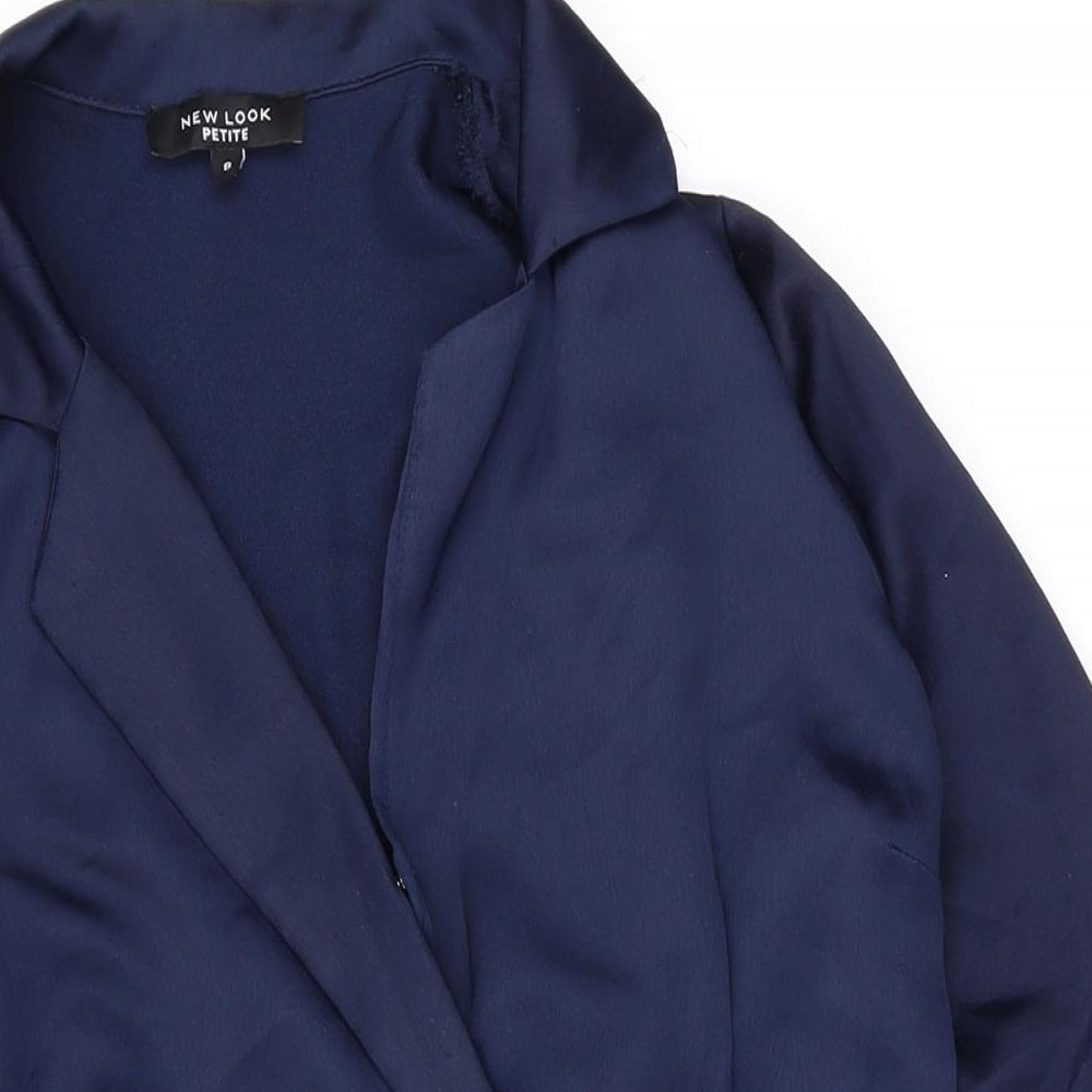 New Look Womens Blue Polyester Playsuit One-Piece Size 8 Snap