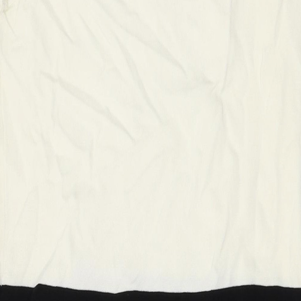 Mango Womens Ivory Polyester Bodycon Size XL Scoop Neck Pullover