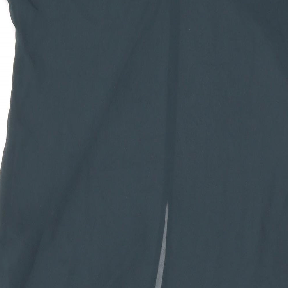 Zara Womens Green Polyester A-Line Size S V-Neck Pullover