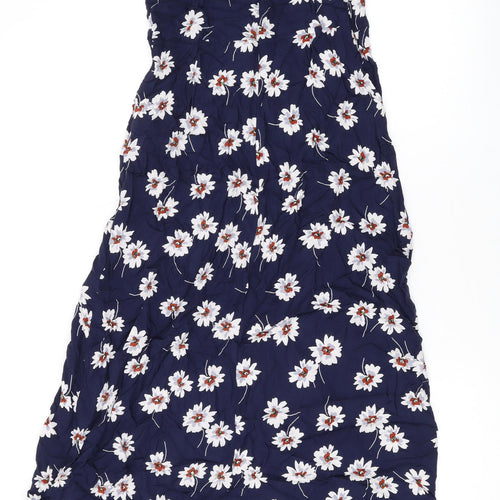 New Look Womens Blue Floral Polyester Maxi Size 12 Halter Pullover