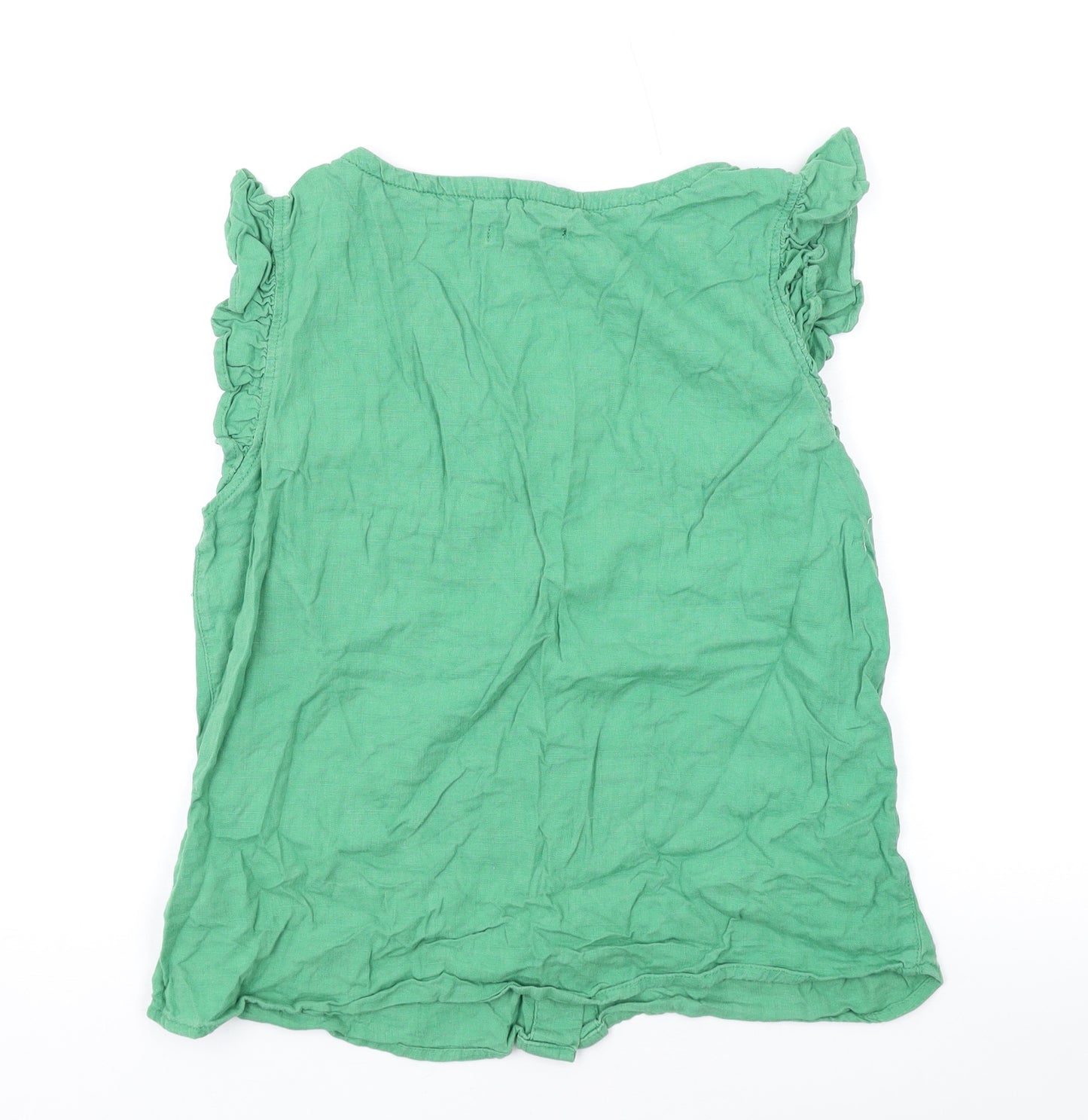 NEXT Womens Green Viscose Basic Tank Size 14 V-Neck
