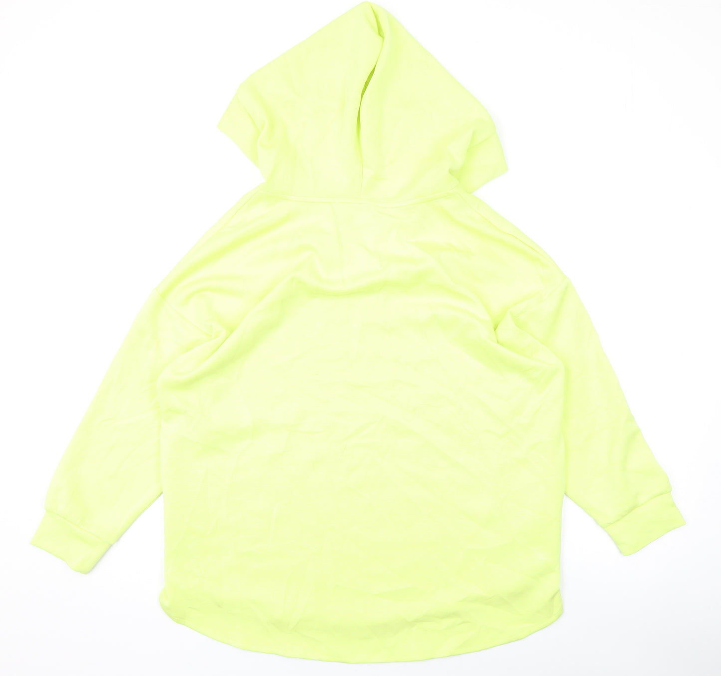 DASH Womens Yellow Vinyl Pullover Hoodie Size 12 Pullover