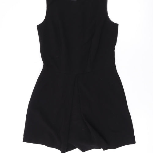 New Look Womens Black Polyester Playsuit One-Piece Size 8 Zip