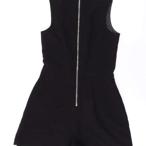 New Look Womens Black Polyester Playsuit One-Piece Size 8 Zip
